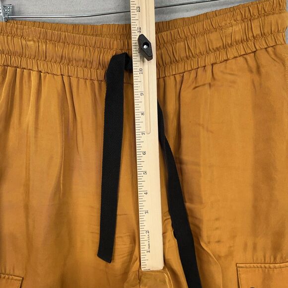 Cinq a Sept Pants Womens Medium Mustard Nuluu Bow Ruffle Tiered Cargo Wide Leg - Picture 16 of 16